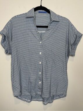 J. McLaughlin Striped Button Down Doone Shirt.